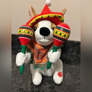 Festive Animated Mariachi Puppy Plush Dog with Maracas